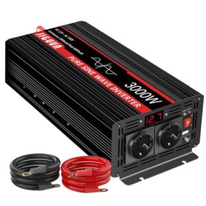Inverter 3000W Onda Sinusoidale Pura 12V/230V - Per Camper, Barca, Emergenze, Con Telecomando LCD