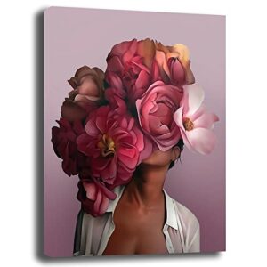 Portafogli da donna in pelle con fiori viola, portamonete